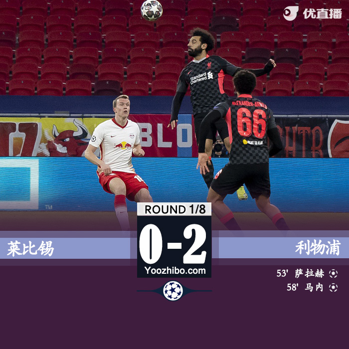 利物浦2-0客胜莱比锡 萨拉赫马内建功萨比策送礼