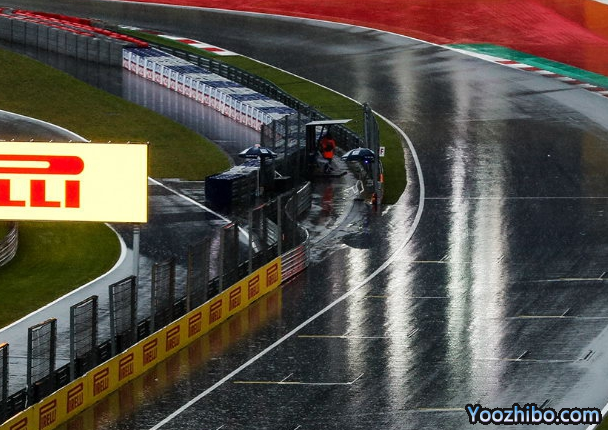 2020年F1施蒂利亚大奖赛第三次练习赛因突降暴雨取消